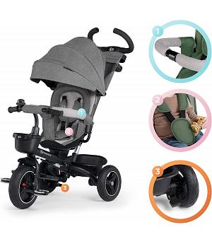 Triciclo Evolutivo Bebé 5 en 1, 5 EN 1, GRIS, KINDERKRAFT - KRSPST00GRY0000